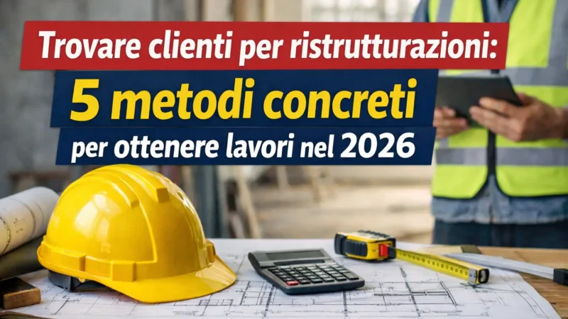 Trovare clienti per ristrutturazioni: 5 metodi concreti per ottenere lavori nel 2026
